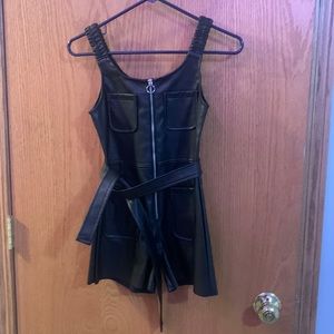 Faux leather Mayoral black Romper
